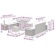 Градински Софа Комплект 8 pcs Черно полиратан