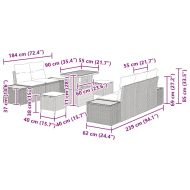 Градински Софа Комплект 8 pcs Черно полиратан