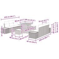 Градински Софа Комплект 9 pcs Черно полиратан