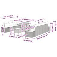 Градински Софа Комплект 10 pcs Черно полиратан