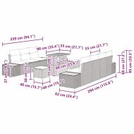Градински Софа Комплект 10 pcs Черно полиратан