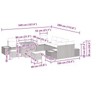 Градински Софа Комплект 13 pcs Черно полиратан