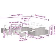 Градински Софа Комплект 13 pcs Черно полиратан