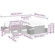 Градински Софа Комплект 14 pcs Черно полиратан
