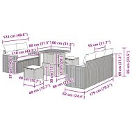 Градински Софа Комплект 8 pcs Черно полиратан