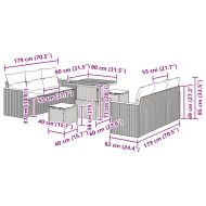 Градински Софа Комплект 9 pcs Черно полиратан