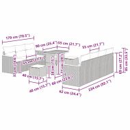 Градински Софа Комплект 10 pcs Сив полиратан