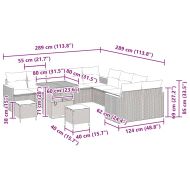 Градински Софа Комплект 13 pcs Черно полиратан
