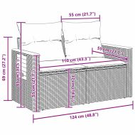 Градински Софа Комплект с възглавница 8 pcs Черен и кремав
