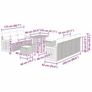 Градински Софа Комплект с възглавница 10 pcs Сив