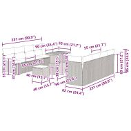 Градински Софа Комплект с възглавница 11 pcs Сив