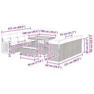 Градински Софа Комплект с възглавница 11 pcs Черен и кремав