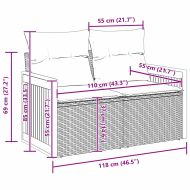 Градински Софа Комплект с възглавница 9 pcs Бежов и кремав