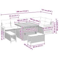 Градински Софа Комплект с възглавница 9 pcs Бежов и Светло Сив