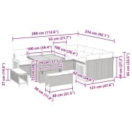 Градински Софа Комплект с възглавница 12 pcs Бежов и Светло Сив