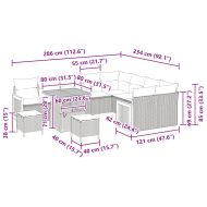 Градински Софа Комплект с възглавница 12 pcs Бежов и Светло Сив