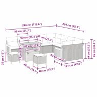Градински Софа Комплект с възглавница 12 pcs Черно