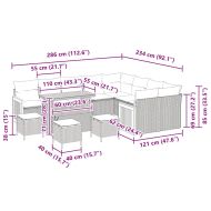 Градински Софа Комплект с възглавница 13 pcs Сив