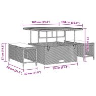 Градински Софа Комплект с възглавница 13 pcs Черен и кремав