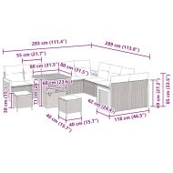 Градински Софа Комплект с възглавница 13 pcs Бежов и кремав