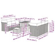 Градински Софа Комплект 9 pcs Черен и кремав полиратан