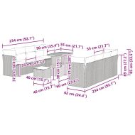 Градински Софа Комплект с възглавница със съхранение 11 pcs Сив