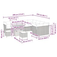 Градински Софа Комплект с възглавница 12 pcs Черно и кремаво