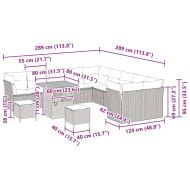 Градински Софа Комплект 13 pcs Бежов и Светло Сив полиратан
