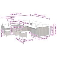 Градински Софа Комплект 17 pcs Бежов и кремав полиратан