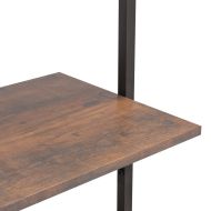 Етажерка стълба с 5 рафта тъмнокафяво и черно 64x35x185 см