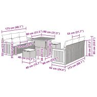 Градински Софа Комплект 11 pcs Бежов и Светло Сив полиратан
