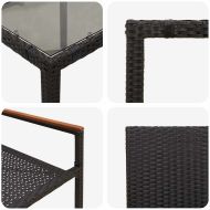 Комплект за хранене в градината 5 pcs Черно полиратан