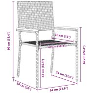 Комплект за хранене в градината 7 pcs Черно полиратан