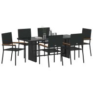 Комплект за хранене в градината 7 pcs Черно полиратан