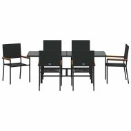 Комплект за хранене в градината 7 pcs Черно полиратан