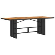 Комплект за хранене в градината 9 pcs Черно полиратан