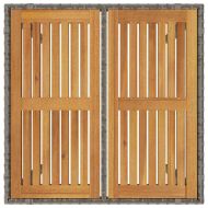 Комплект за хранене в градината 3 pcs Сив и кафяв полиратан