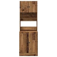 Кухненски сървър с рафт 2 pcs Старо дърво 60 x 50 x 180 см