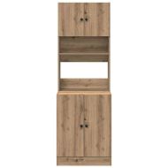 Кухненски сървър с рафт с врата 2 pcs Дъб 60 x 50 x 180 см