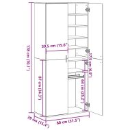 Шкаф с рафт дъб артизан 80 x 39 x 178 см Инженерно дърво