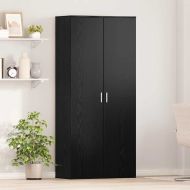 Шкаф с рафт с врата Черен дъб 80 x 39 x 178 см Инженерно дърво