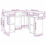Бюро с рафт Черния дъб 130 x 130 x 91 см Инженерно дърво