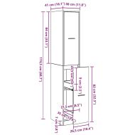 Аптекарски шкаф Черен дъб 30 x 41 x 174.5 см Инженерно дърво
