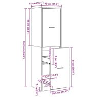 Аптекарски шкаф Черен дъб 40 x 41 x 144.5 см Инженерно дърво