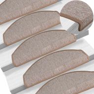 Изтривалки за стълби, 30 бр., 65x24x4 см, светлокафяви, полукръгли, големи