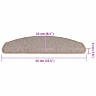 Изтривалки за стълби, 30 бр., 65x24x4 см, светлокафяви, полукръгли, големи