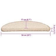 Изтривалки за стълби, 30 бр., 56x17x3 см, кремави, полукръгли