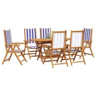 Комплект за хранене в градината 7 pcs Синьо и бяло