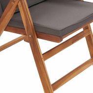 Градински стол 4 pcs Кафяв и сив 57 x 71.5 x 104 см