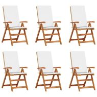 Градински стол 6 pcs Кафяв и бял 57 x 71.5 x 104 см